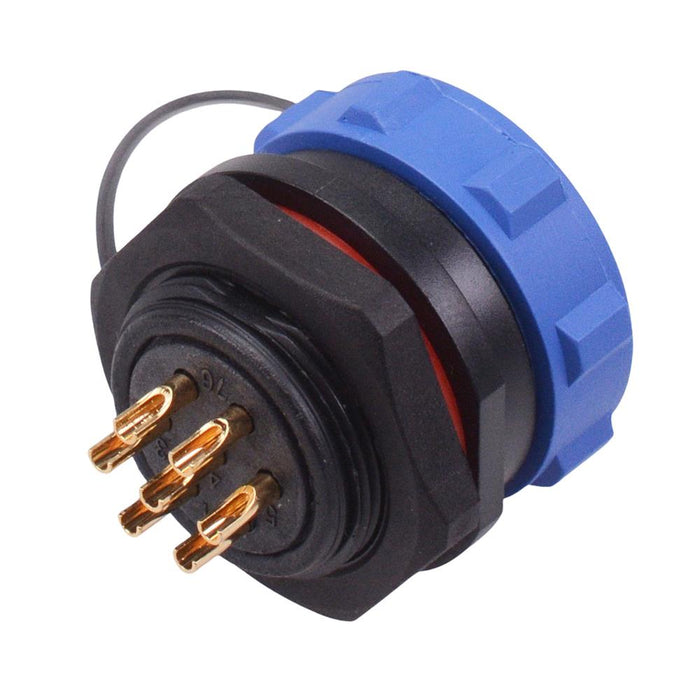 7 Pin Waterproof W21 Female Socket Panel Mount Connector IP68