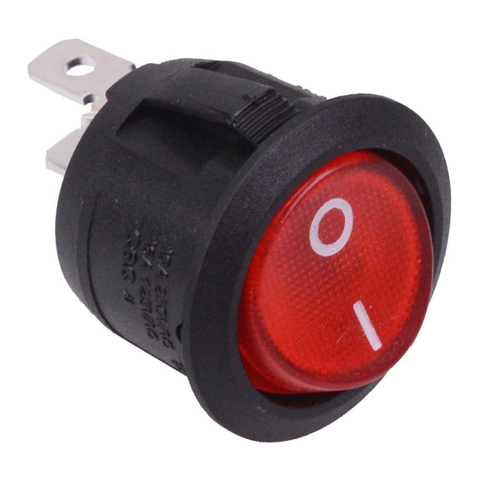 230v Rocker Switch Red 230V illuminated 20mm Round Rocker Switch SPST 10A R13-112B-02 ...