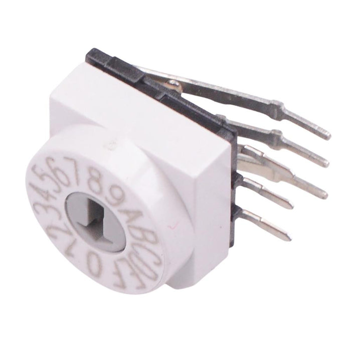 Rotary Code Switch PT65103L254 Hexadecimal Rotary Coded Switch Right Angle APEM — Switch ...