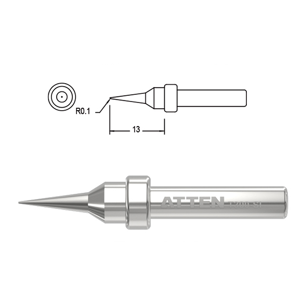 T300-SI 0.1mm Conical Pointed Soldering Iron Tip ATTEN