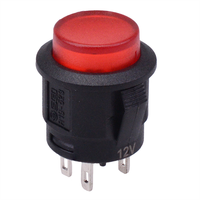 On-Off Latching Red 12V LED 16mm Push Button Switch SPST R13-523BL-05