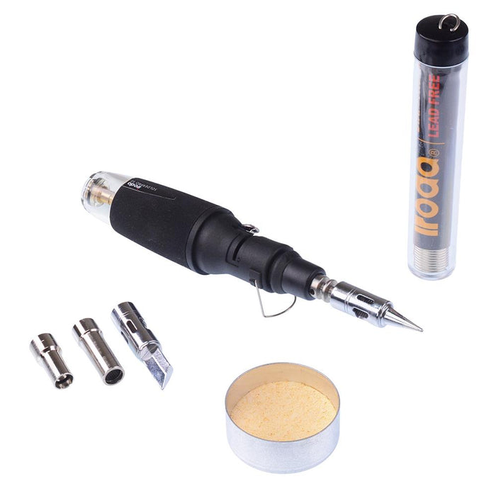IRODA SolderPro 50K Cordless Butane Gas Soldering Iron 4-In-1 Kit 30-70W