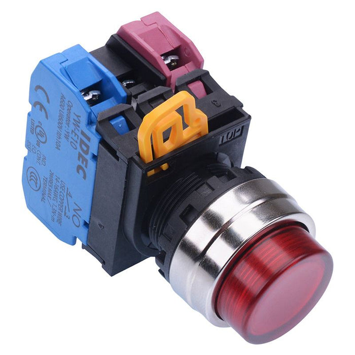YW4L-A2E11Q4R Red 24V illuminated 22mm Metal Bezel Maintained Push Button Switch 1NO-1NC IP65 IDEC