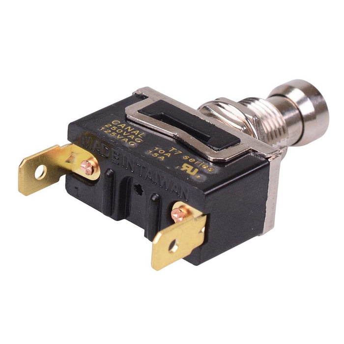 On-Off Latching 12mm Heavy Duty Push Button Switch SPST 15A
