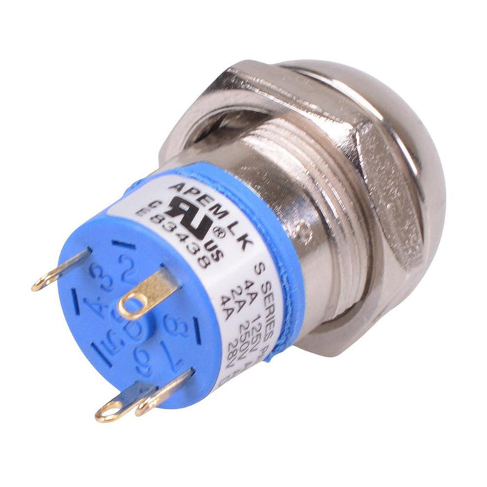 On-On-On 3 Way 19mm Key Switch SP3T 4A APEM