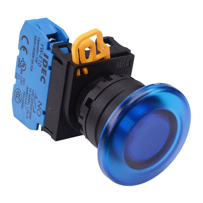 YW1L-M4E10Q0S Blue 22mm Mushroom Momentary Push Button Switch NO IP65 IDEC