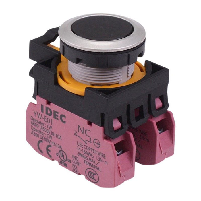 CW4B-M1E02B  Black Metallic Momentary Push Button Switch 2NC IP65 IDEC