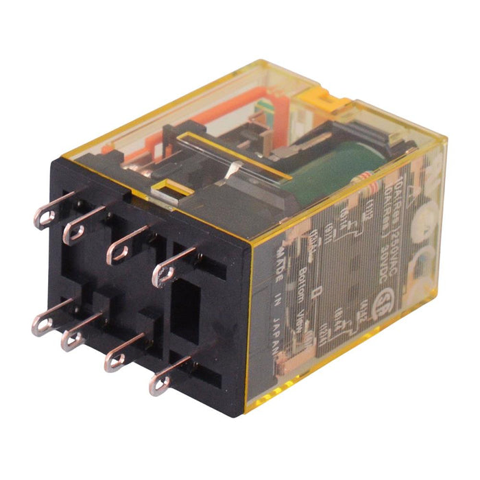 RU2S-D-D24 24VDC Plug In Power Relay Lever Diode 10A DPDT IDEC