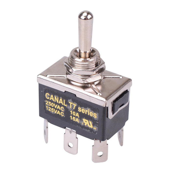 T7A23A3B2H5R On-Off-On 12mm Toggle Switch DPDT 10A 250VAC
