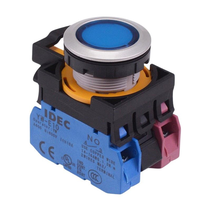 CW4L-M1E11Q4S Blue 24V illuminated Metallic Momentary Push Button Switch 1NO-1NC IP65 IDEC