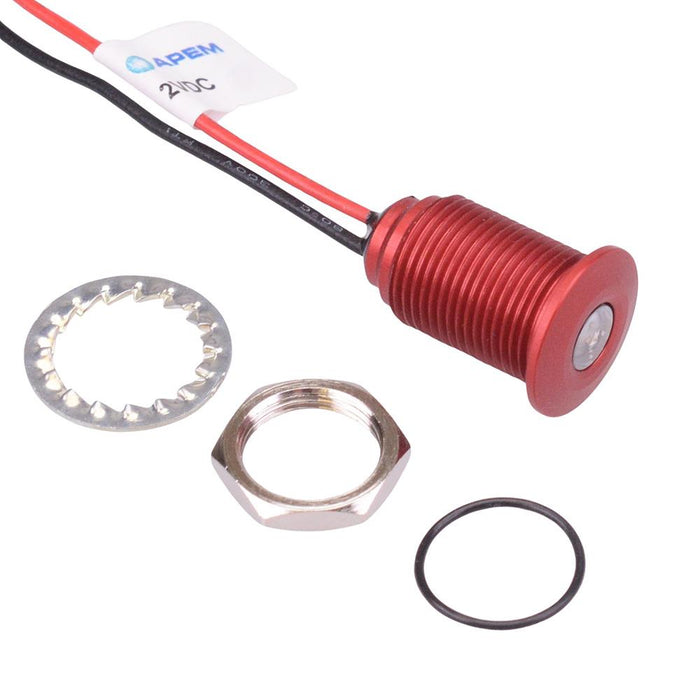 Q10F5ARXXSR02E Super Bright Red 10mm 2.2VDC LED Panel Indicator IP67 APEM