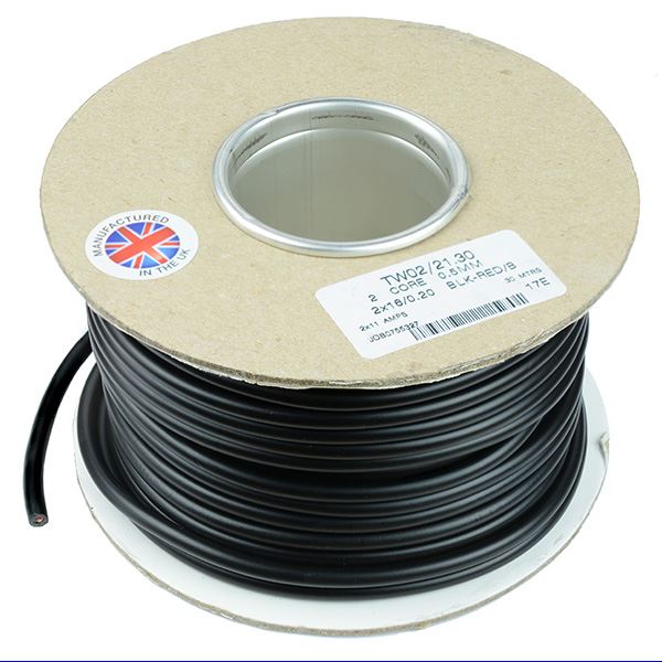 0.5mm² 2-Core Round Twin Thin Wall Cable 16/0.2mm 30M