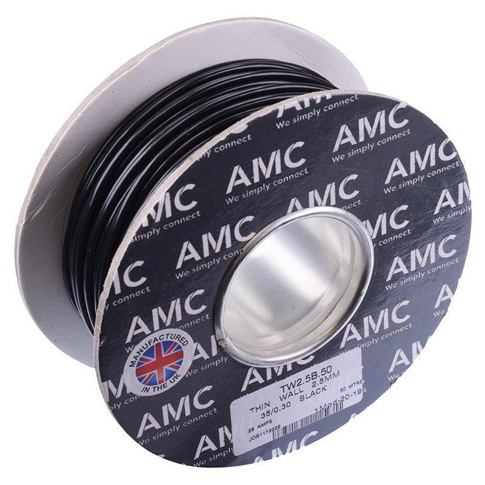 Black 2.5mm² Thin Wall Cable 35/0.3mm 50M
