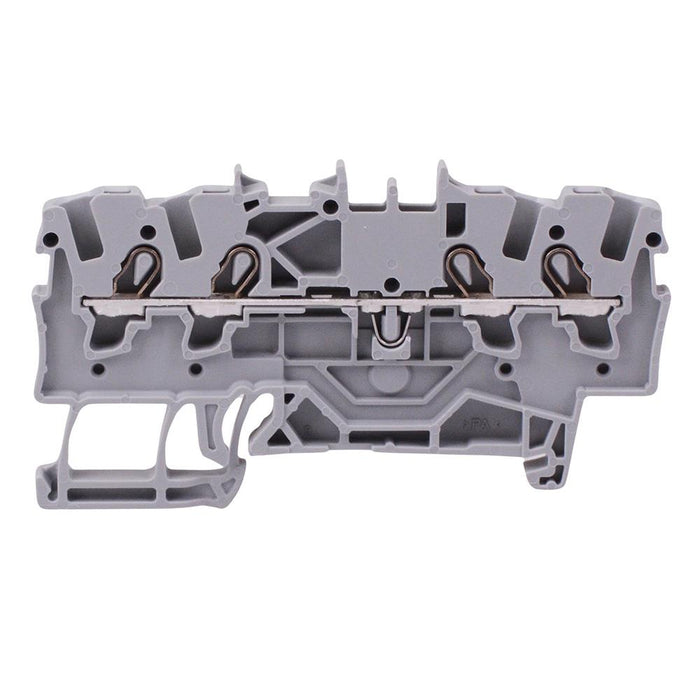 2001-1401 WAGO Grey 4-Way DIN Rail Mount Terminal Block 2.5mm² 17.5A
