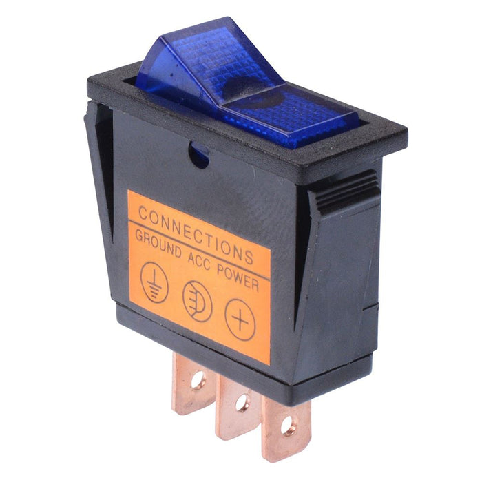 Blue Rectangle On-Off Rocker Switch SPST 20A 12V