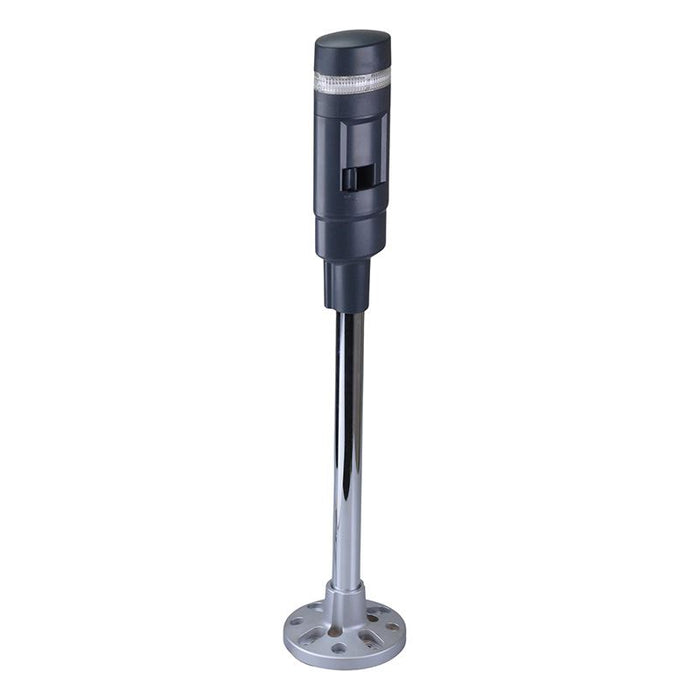 LD6A-1PZQB-WC White Clear Lens Stack Light LED Tower with Sounder & Flasher Pole Mount 24VAC/DC IDEC