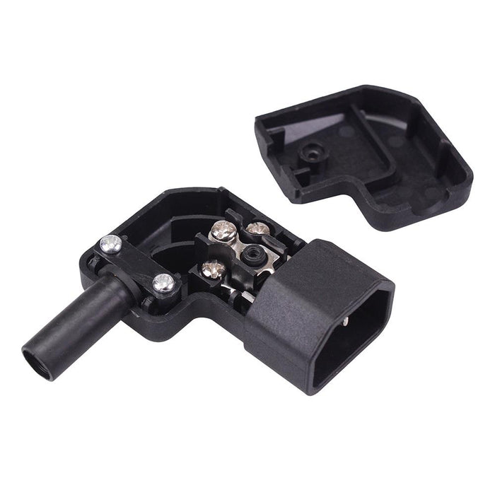 C14 IEC Elbow Rewireable Straight Cable Connector 10A