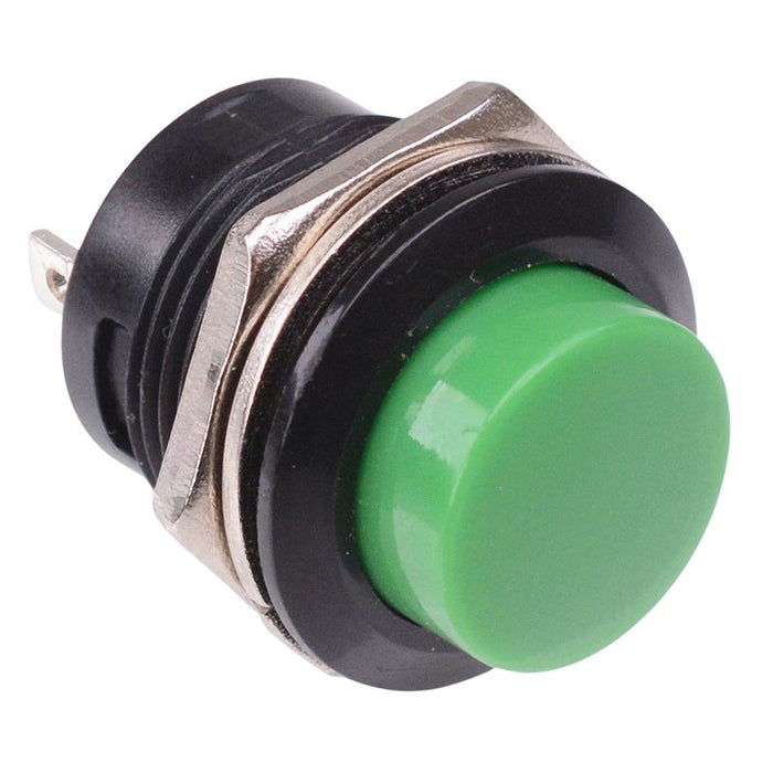 Green Momentary Off-(On) Push Button 16mm 3A SPST