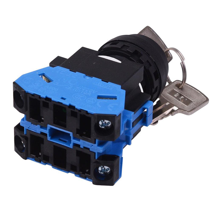 HW1K-2AF20 22mm 2 Position Maintained Key Switch 2NO IDEC