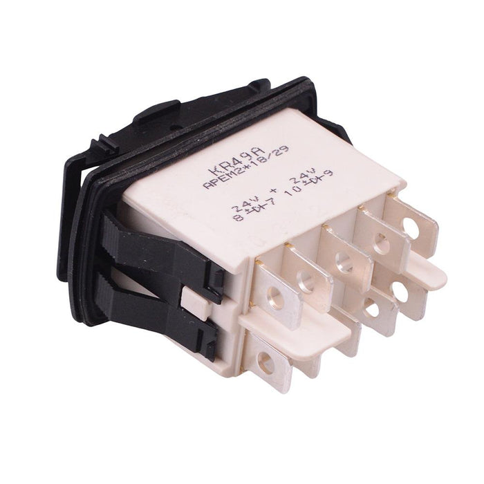 KR49CAKLLG On-Off-On Auto Rocker Switch Yellow 24V illuminated DPDT IP68