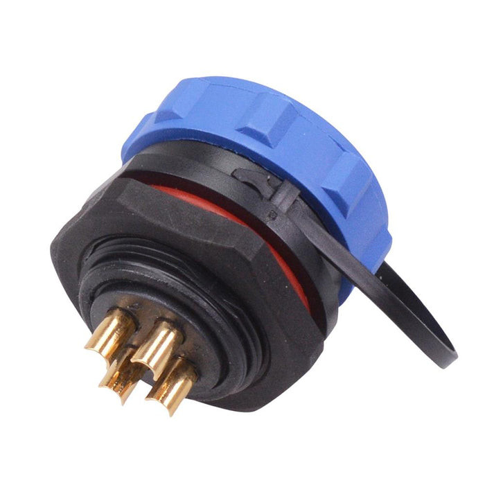 4 Pin Waterproof W21 Male Socket Panel Mount Connector IP68