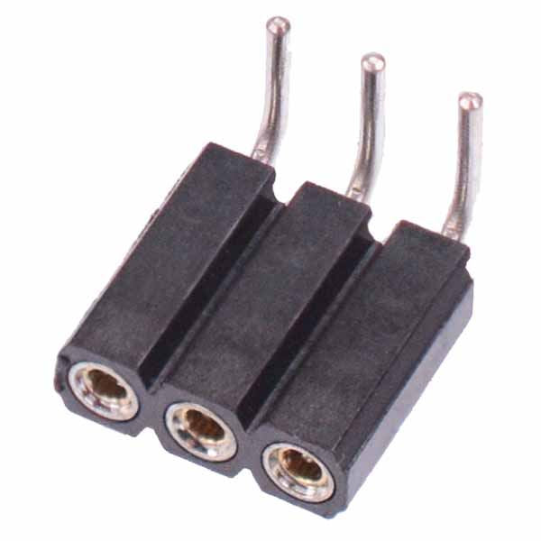 3 Pin SIL Turned Pin Right Angle Socket Connector 2.54mm
