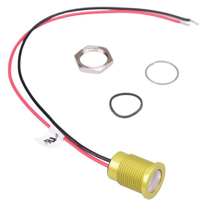 Q14F5AYXXSG12E Super Bright Green Flush 14mm 12VDC LED Panel Indicator IP67 APEM