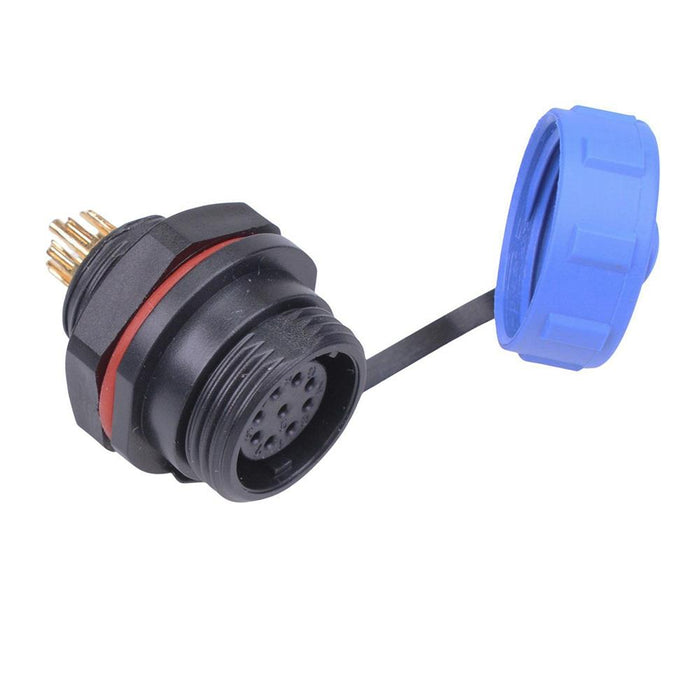 9 Pin Waterproof W13 Female Socket Panel Mount Connector IP68