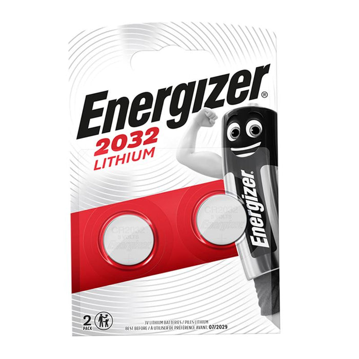 Energizer CR2032 3V Lithium Coin Cell Battery Pack of 2