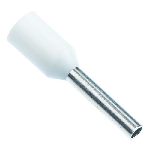 White 0.75mm Bootlace Ferrule - Pack of 100