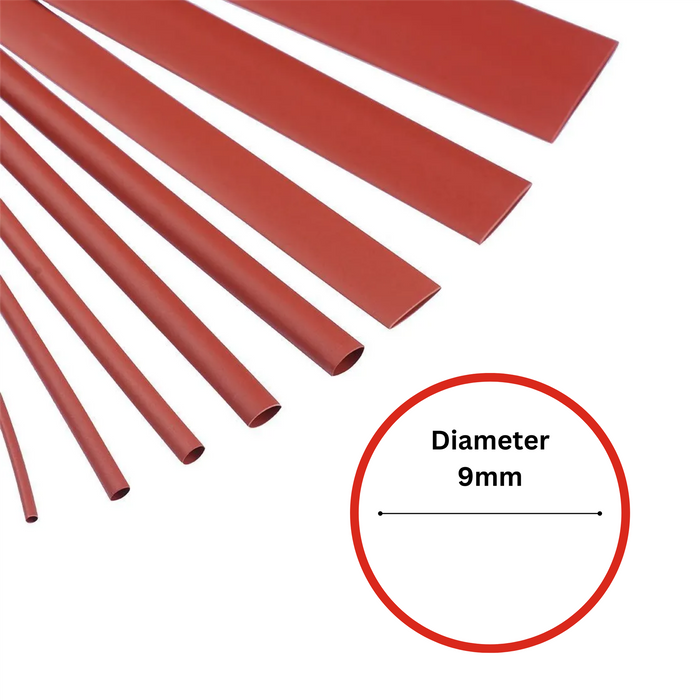 9mm x 1.2m Red Heat Shrink Sleeve