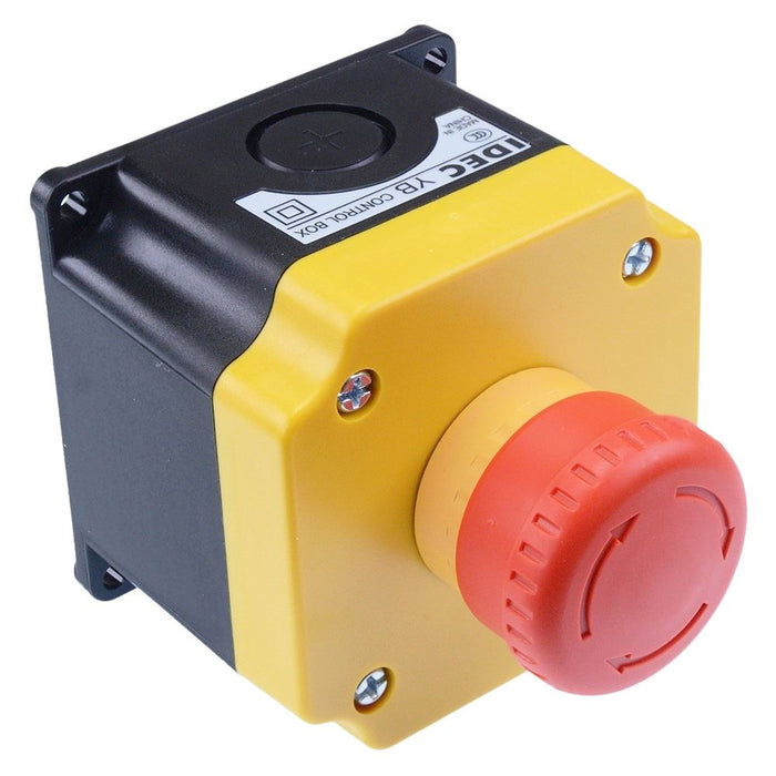 IDEC 22mm Emergency Stop Switch Control Box 2NC YB1W-YW1B-V4E02R-Y0
