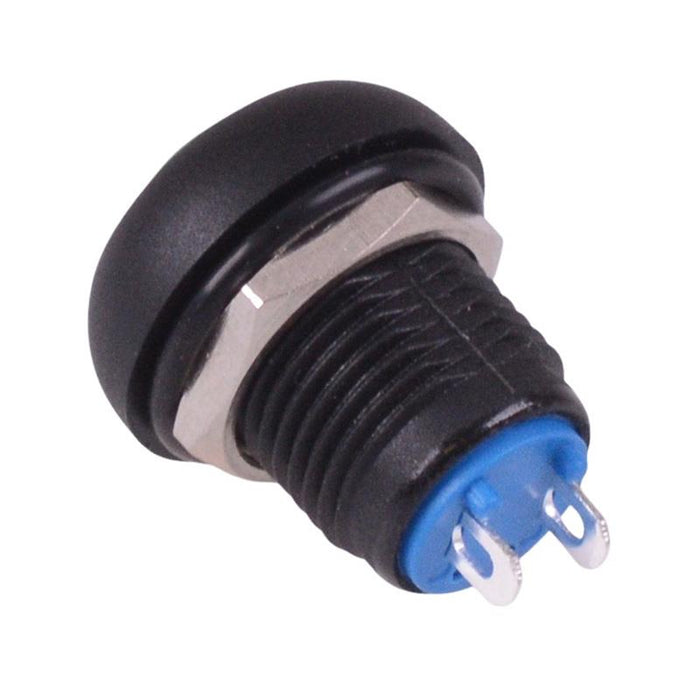 Black On-Off Latching 12mm Waterproof Push Button Switch IP65 SPST