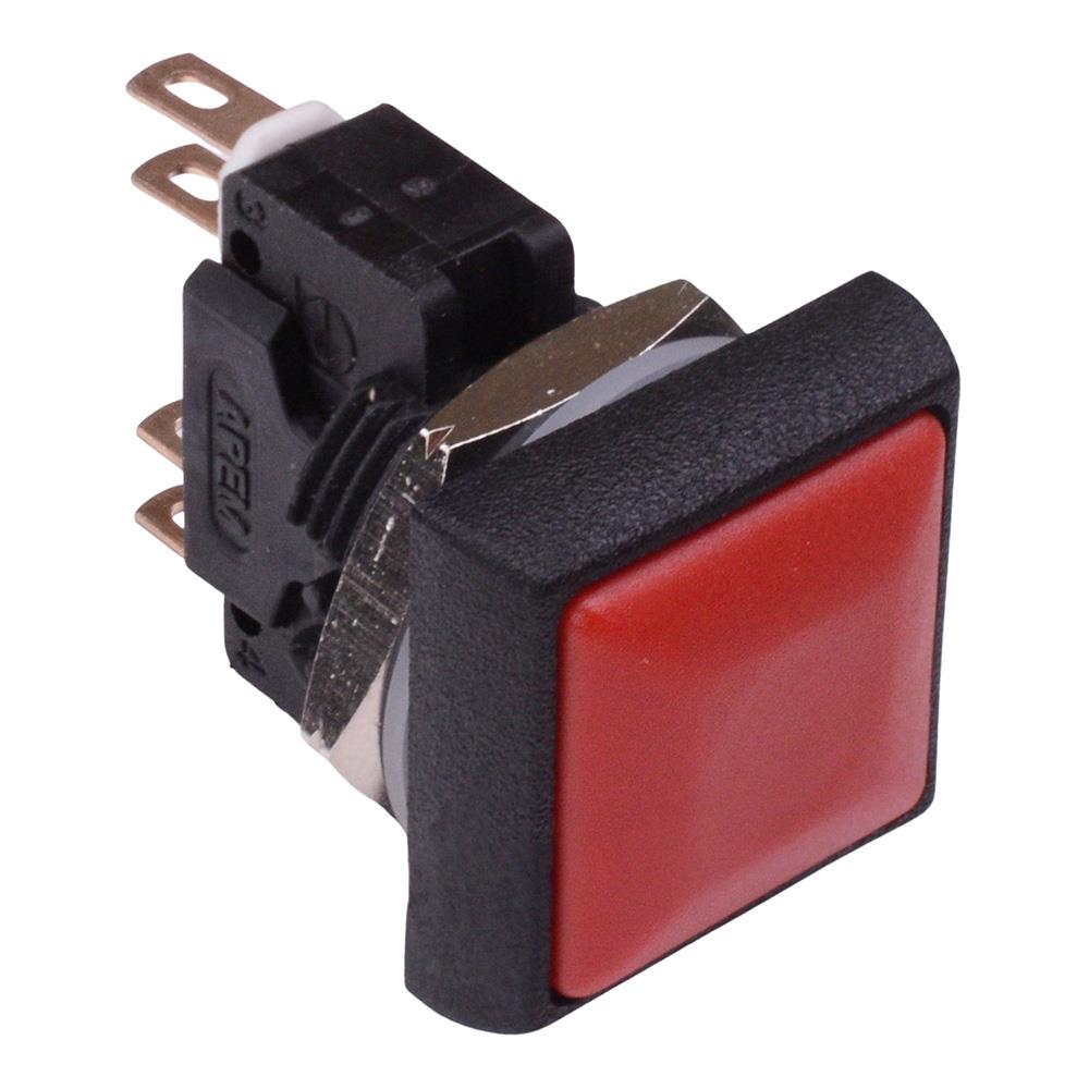 IRC8Z262 APEM Red Square 16mm Momentary Push Button Switch DPDT 5A IP6 ...