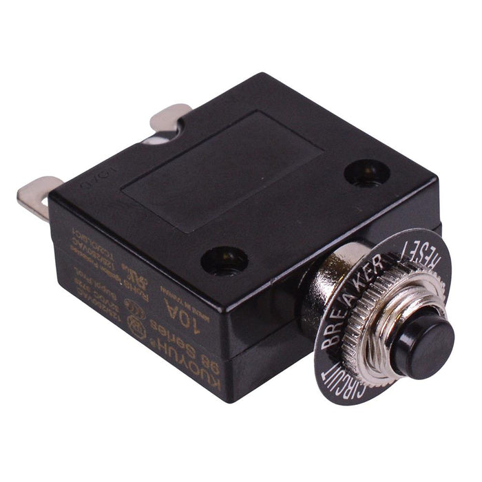 10A Panel Mount Thermal Circuit Breaker 250VAC / 50VDC