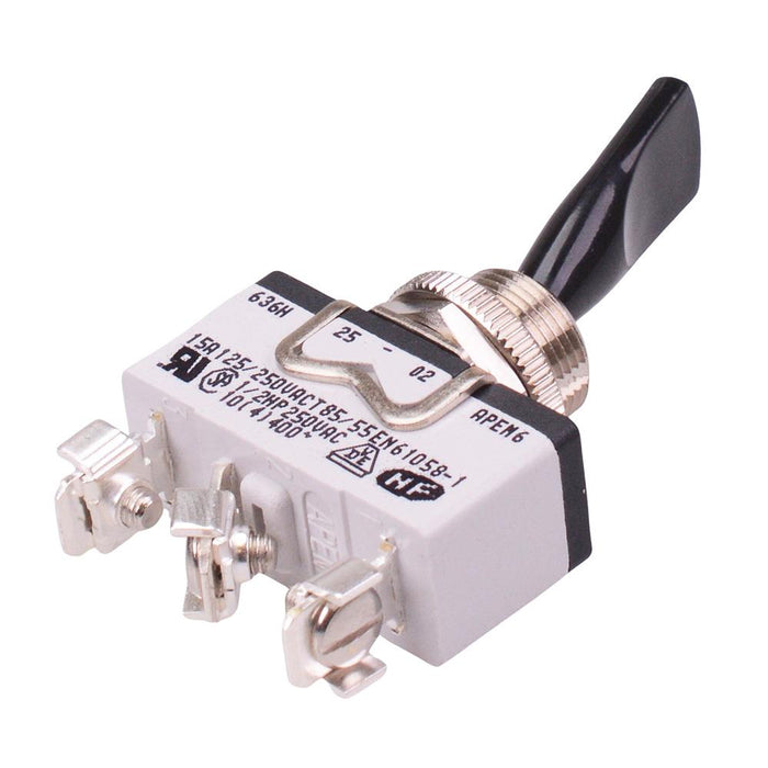 636HX2595 On-On Black Duckbill Lever 12mm Toggle Switch SPDT 15A APEM