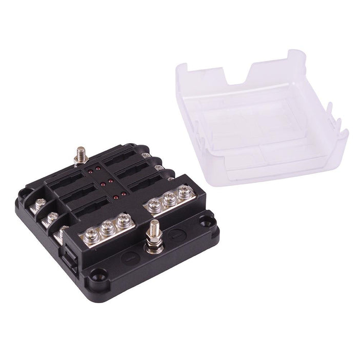6 Way Standard Blade Fuse Fuse Box with Negative Busbar 32VDC 100A