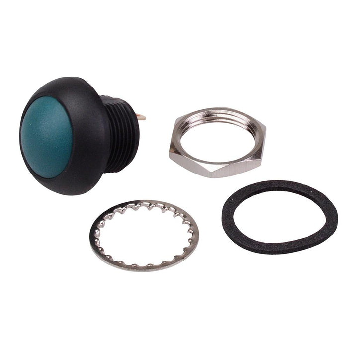 Green Off-(On) Momentary 12mm Round Push Button Switch SPST IP67