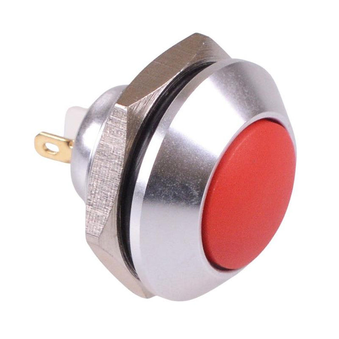 Red Off-(On) 16mm Metal Round Push Button Switch IP65 SPST