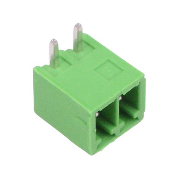 2-Way 3.5mm Horizontal PCB Header Closed Ends Green 10A 300V