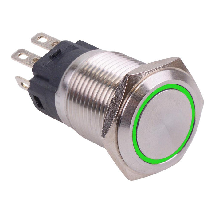 RGB Latching 16mm Vandal Resistant Push Button Switch 12V SPDT