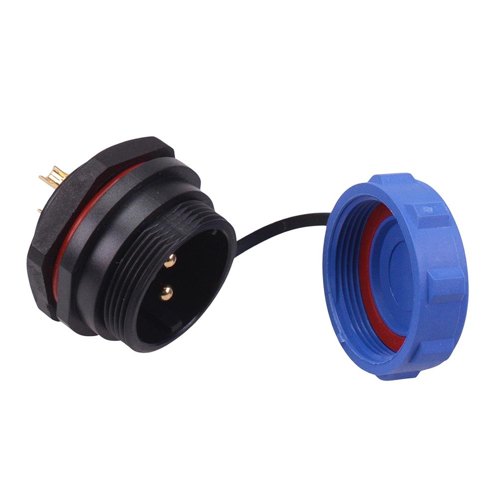 2 Pin Waterproof W21 Male Socket Panel Mount Connector IP68 — Switch ...