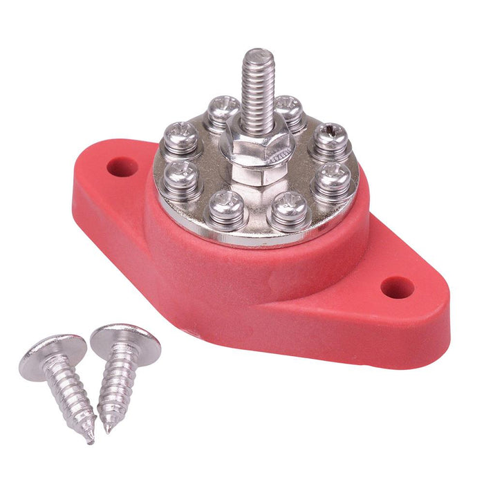 Red Positive M6 Stud 8 Point Power Distribution Post 160A