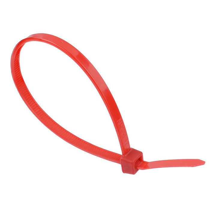 4.8mm x 200mm Red Cable Tie - Pack of 100