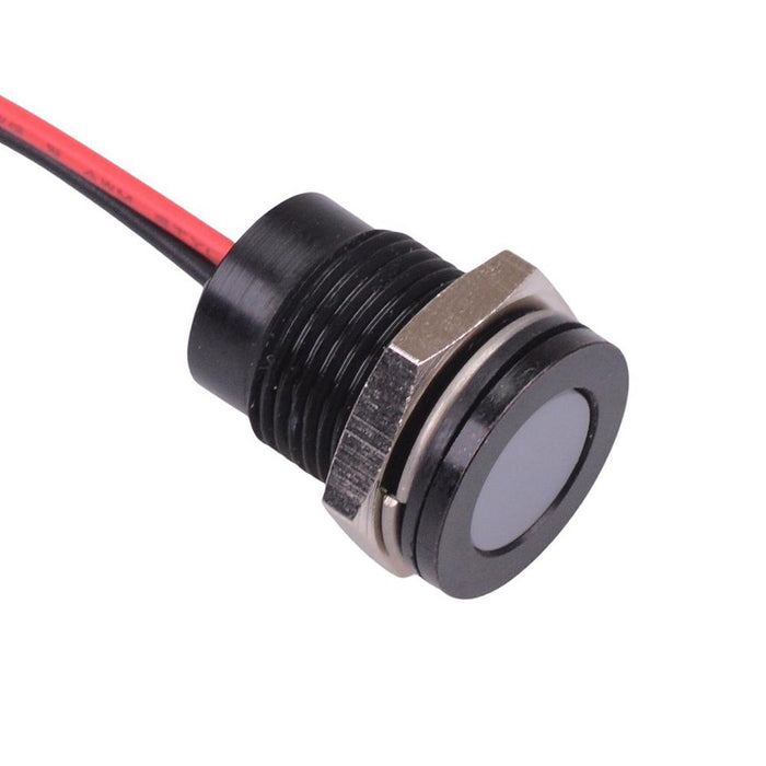 Q14F5BXXW12E White Flush 14mm 12VDC LED Panel Indicator IP67 APEM