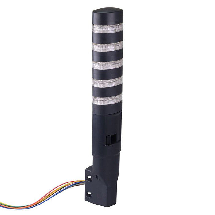 LD6A-5WZQB-RYSGWC Red/Yellow/Blue/Green/White Clear Lens Stack Light LED Tower with Sounder & Flasher Wall Mount 24VAC/DC IDEC