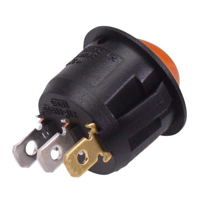 230v Rocker Switch Yellow 230V illuminated 20mm Round Rocker Switch SPST 10A R13-112B-02 ...