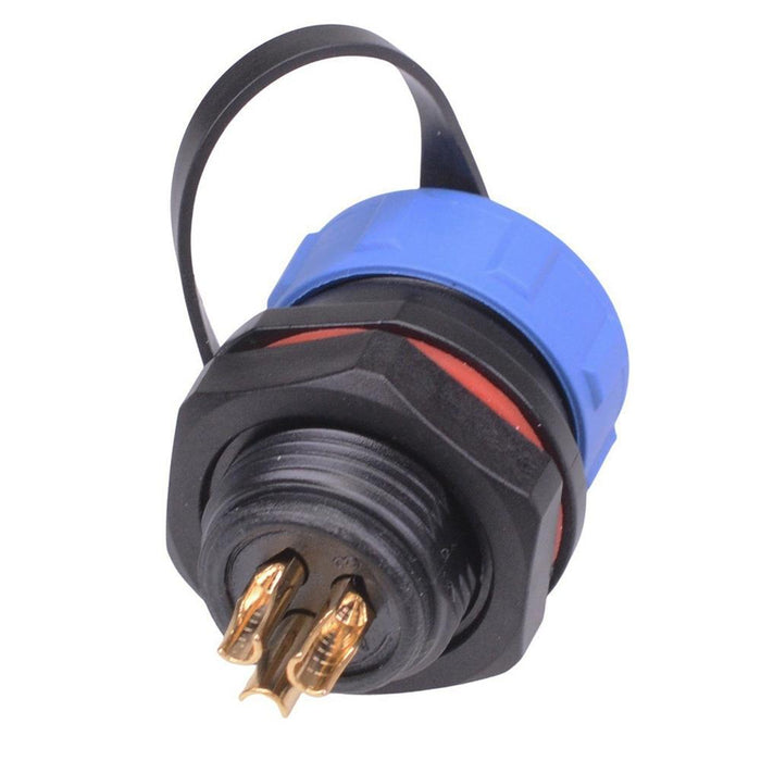 3 Pin Waterproof W13 Female Socket Panel Mount Connector IP68