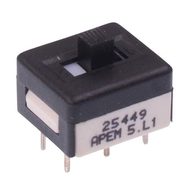 25449NAH APEM On-Off-On Professional PCB Slide Switch High Actuator DPDT