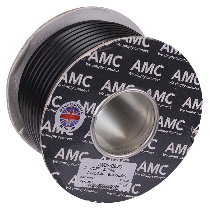 2mm² 2 Core Flat Twin Thin Wall Cable 28 0.3mm 30M